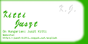 kitti juszt business card